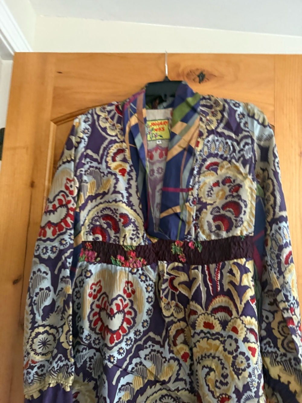 Johnny Was Purple Multi Floral Print Top